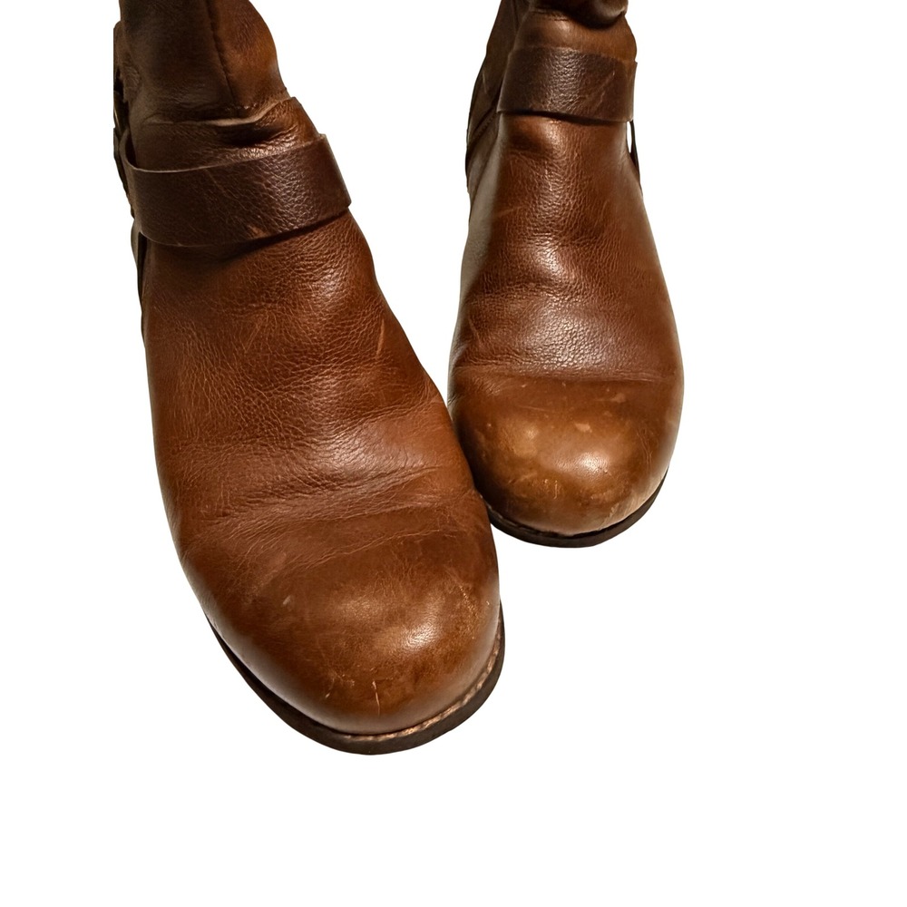 Merrell Oak Brown Leather Harness Mid Calf Boots Wmns 10.5 Brass boho bike - Picture 4 of 9
